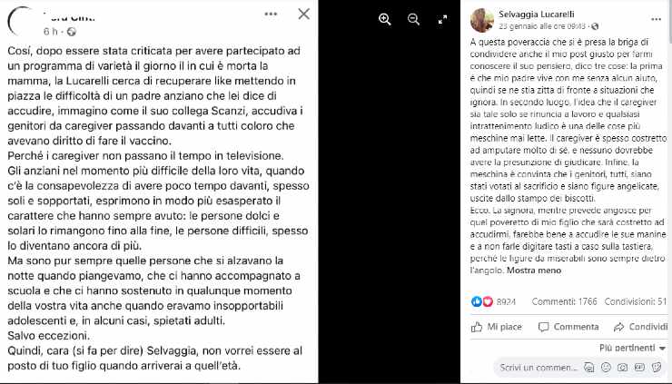 Selvaggia Lucarelli risponde a chi l'ha attaccata (post Facebook) newsabruzzo