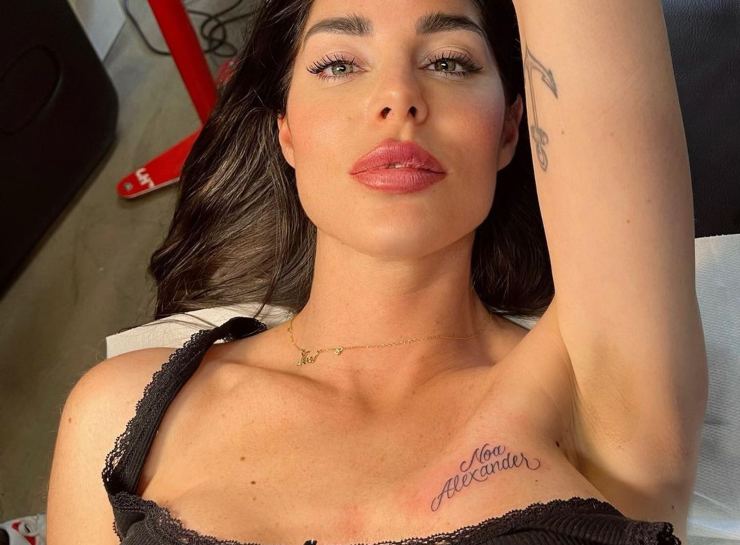 bianca atzei gesto per il figlio